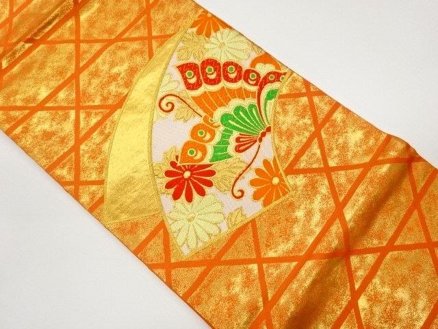JAPANESE NAGOYA OBI / WOVEN BUTTERFLY